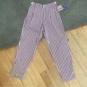 NWT vintage Royal Robbins sz 10 stripe grid check high waist trouser pant pink